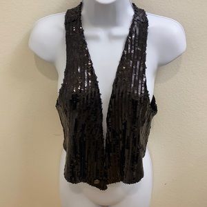Guess Jeans Sequin Black Vest S